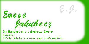 emese jakubecz business card